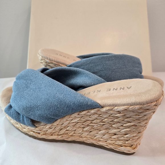 Anne Klein Women's Blue Slip-On Sandals - Picture 3 of 6